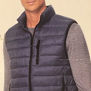 NWT 32•Heat Large Comfortable Classic Dark Waves Blue Vest with Pockets